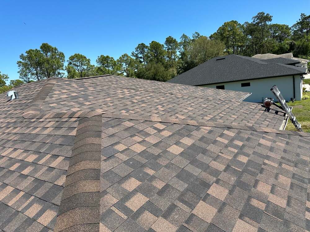 Completed architectural shingle installation